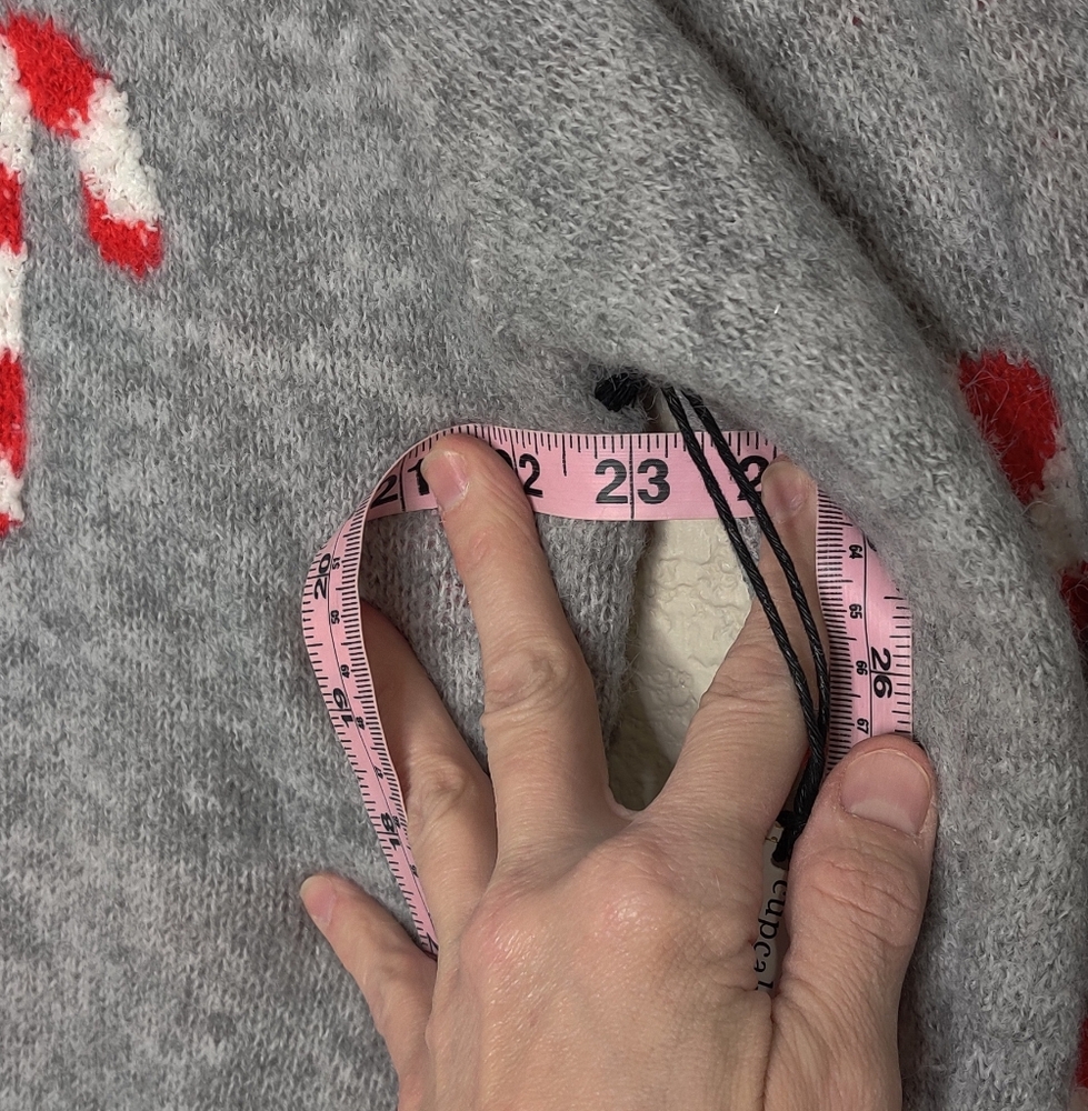 cupcakes & cashmere Tan Sweater with Red and White Candy Cane Pattern. - Picture 7 of 11